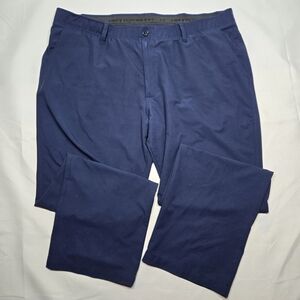 UNDER ARMOUR Mens 44x30 (42" Flat Elastic) Pants Blue Golf Lightweight Active